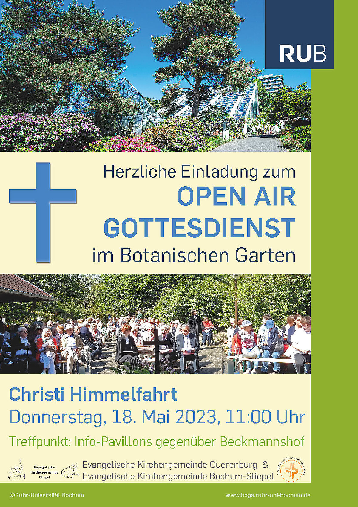 Herzlichen wilkommen zum Open Air Gottesdienst »Himmelfahrt in der Botanik«