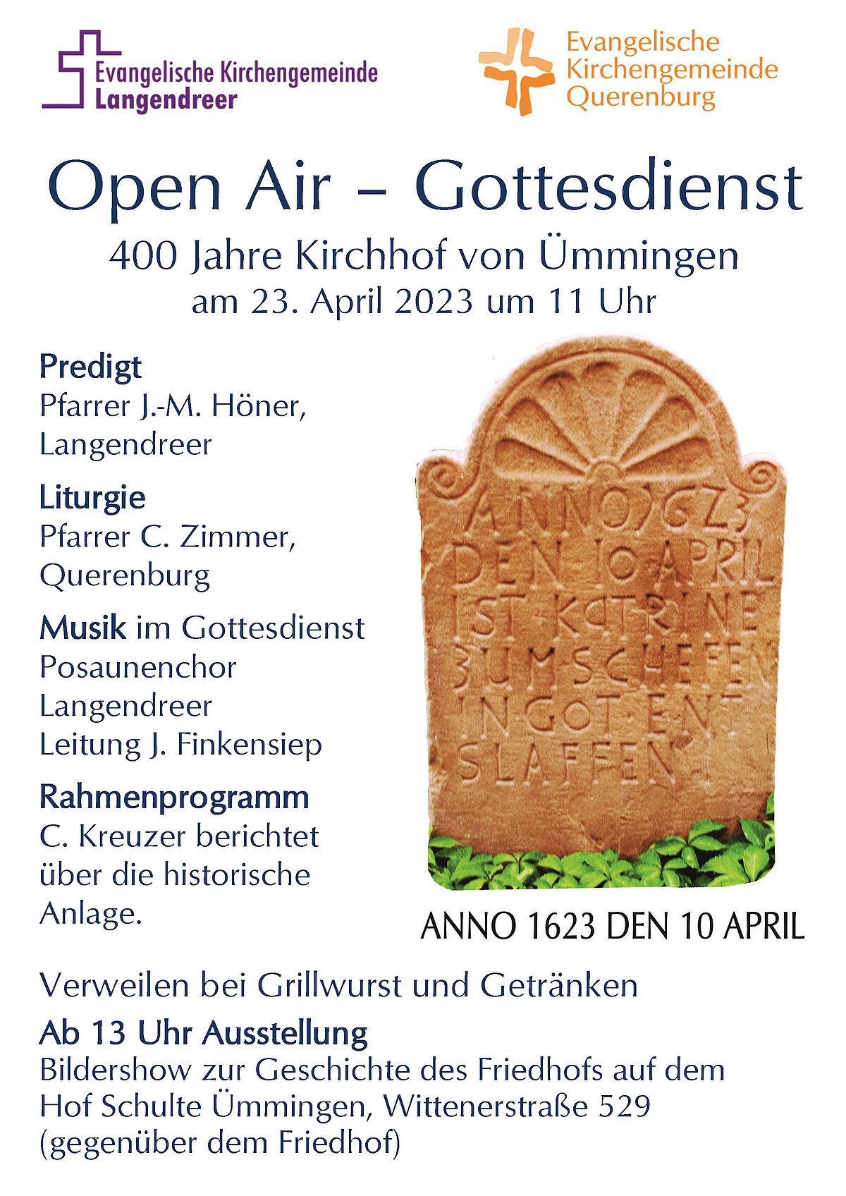 Herzliche Einladung zum Open-Air-Gottesdienst   »400 Jahre Kirchhof von Ümmingen«